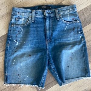 Hudson Blue Jean long shorts with paint flickers